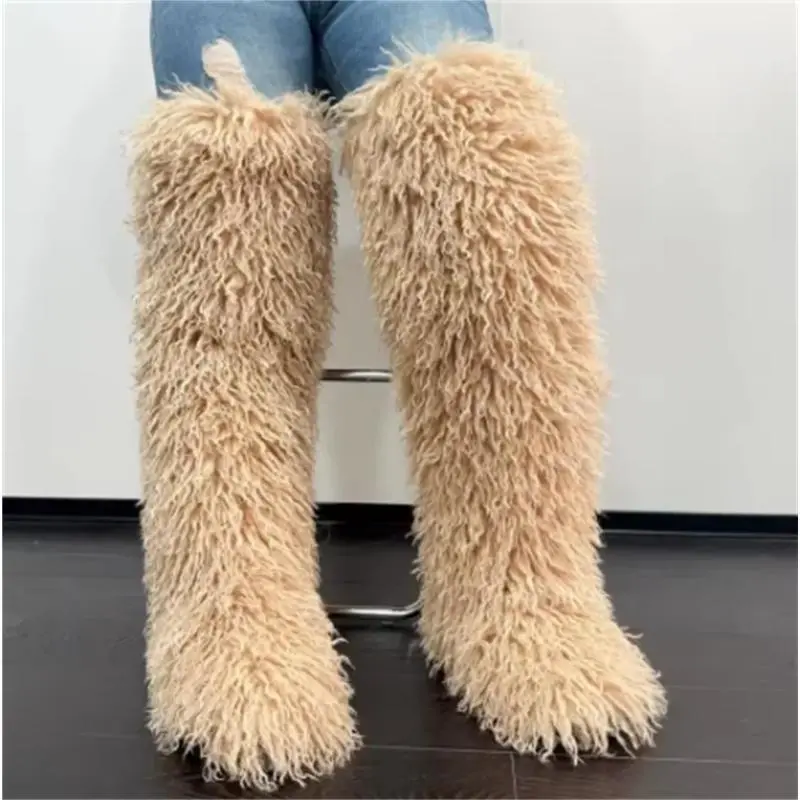 Women's Thigh High Faux Mongolian Boots High 72cm Winter Fur Snow Boots Non-Slip Soles Leg Warmers for Girls Walking Shoes Tactical Footwear Women's Thigh High Faux Mongolian Boots High 72cm Winter Fur Snow Boots Non-Slip Soles Leg Warmers for Girls Walking Shoes Tactical Footwear