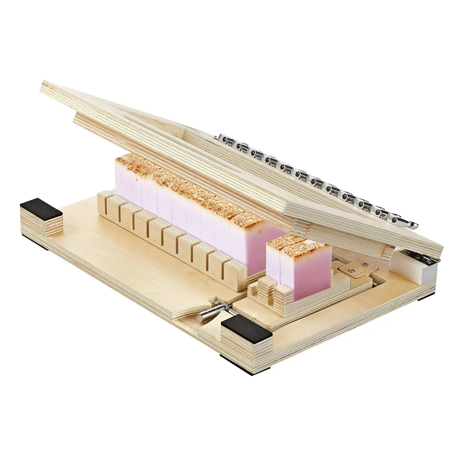 【Summerfinds】VEVOR Soap Cutter, Cut 1-12 Bars, Precisely and Accurately Cut 1" Bars, Wood Frame With Stainless Steel Wire, with Extra Wires, Multi Handmade Soap Wire Cutter for Candles, DIY Making Cutting Tool