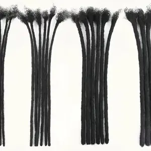 Dreadlock Extensions Human Hair 0.4cm 0.6cm & 0.8cm Width 4-12 Inch Full Handmade Permanent Crochet Loc Extensions for Men Women Kids Braided Hair Extensions