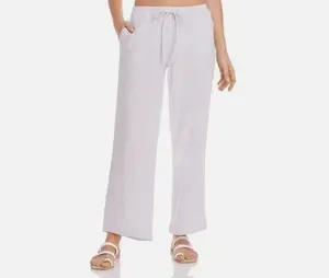 MSRP $58 J. Valdi Womens Pull On Beachwear Basic Pants Lite Weight Cover-Up LAVANDER Cotton