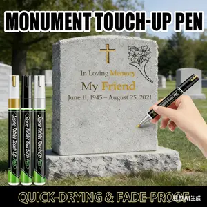 Grave Marker Repair Pen Set, Restores Faded or Blurred Inscriptions, Clear Appearance, Ideal for Gravestones, Monuments, Memorials