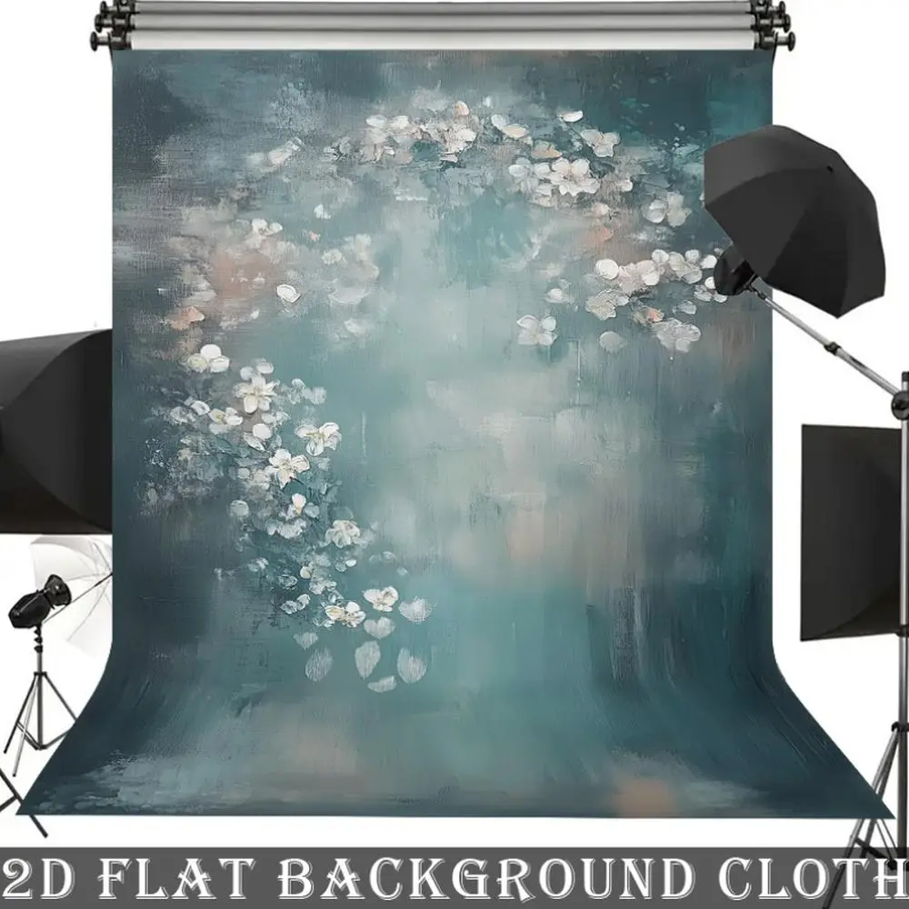 1PC Reusable 2D Flat Polyester Backdrop Banner, Artistic Floral Oil-Painting Retro Background Cloth - Decorations Supplies for Studio Photography, Birthday Party,summerwins