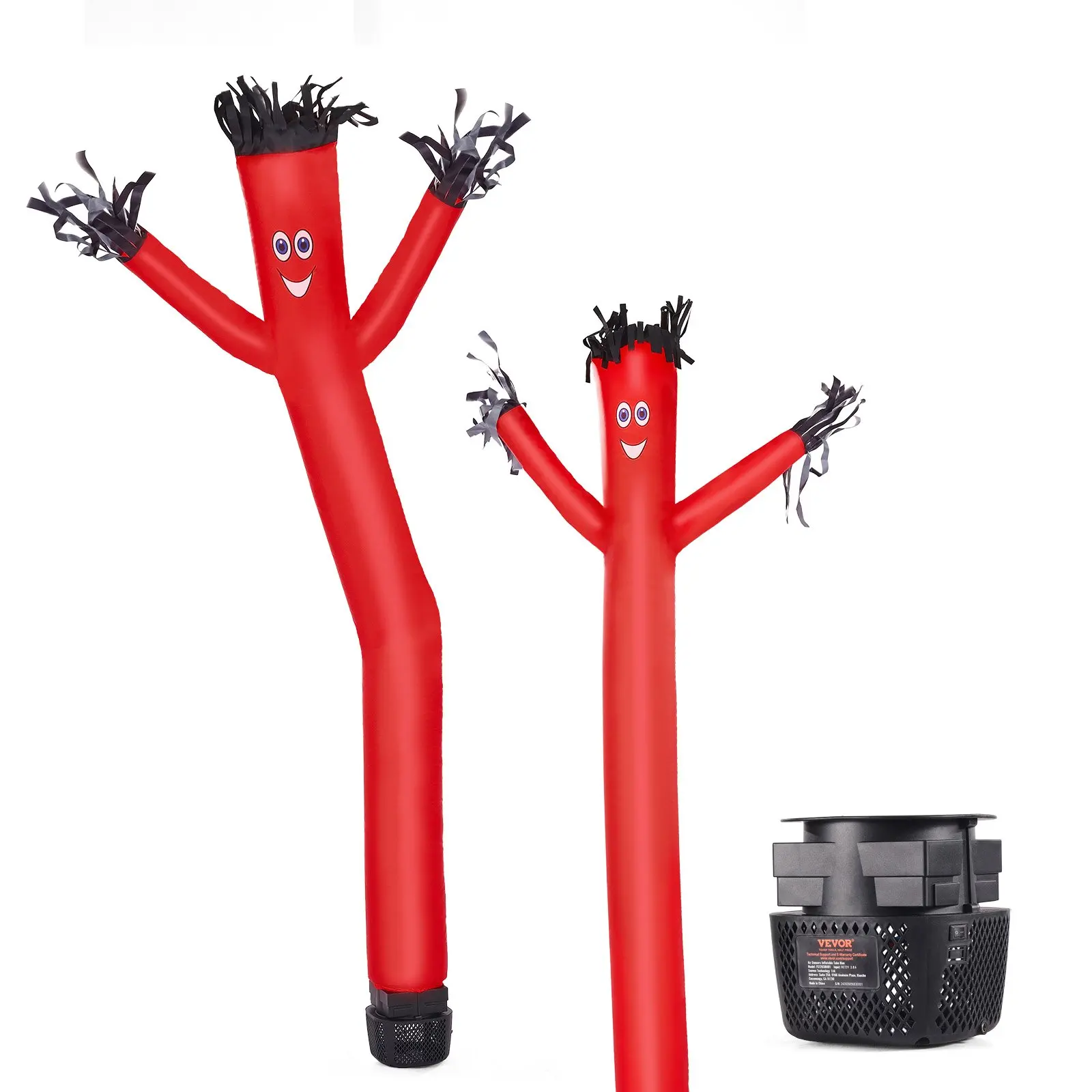 VEVOR Wacky Waving Inflatable Dancing Tube Man Set, 6 ft Tall, 2 Tubes, 1/15 HP IPX3 Rated PP Shell Waterproof Blower Fan, for Outdoor Advertising, Store Events, Two Tubes