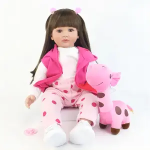 22 Inch/55cm Soft Vinyl Reborn Doll Cute Baby Girl with Wig Perfect for Halloween Thanksgiving Christmas Easter Birthday Gift Fun Stuffed Animal reborn baby reborn baby doll reborn barbie