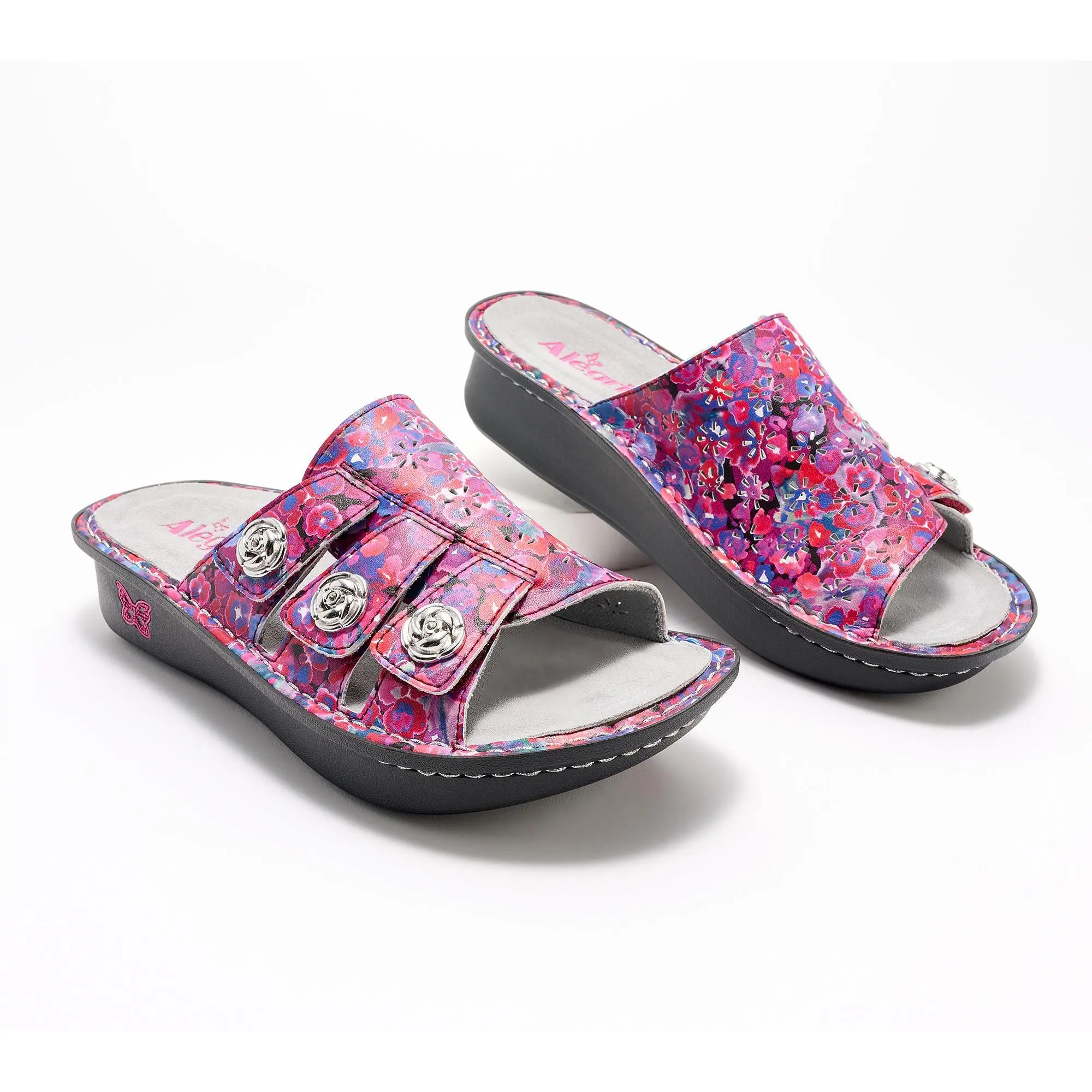 Alegria Leather Adjustable Slide Sandals - Julee Alegria Leather Adjustable Slide Sandals - Julee