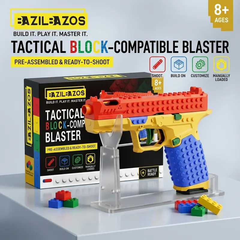 BAZILBAZOS-Upgraded version summervibes Tactical DIY Building Block Handle Set – Multiplayer Strategy Collaborative Toy for Outdoor Team Activities & Festival Gift Essential