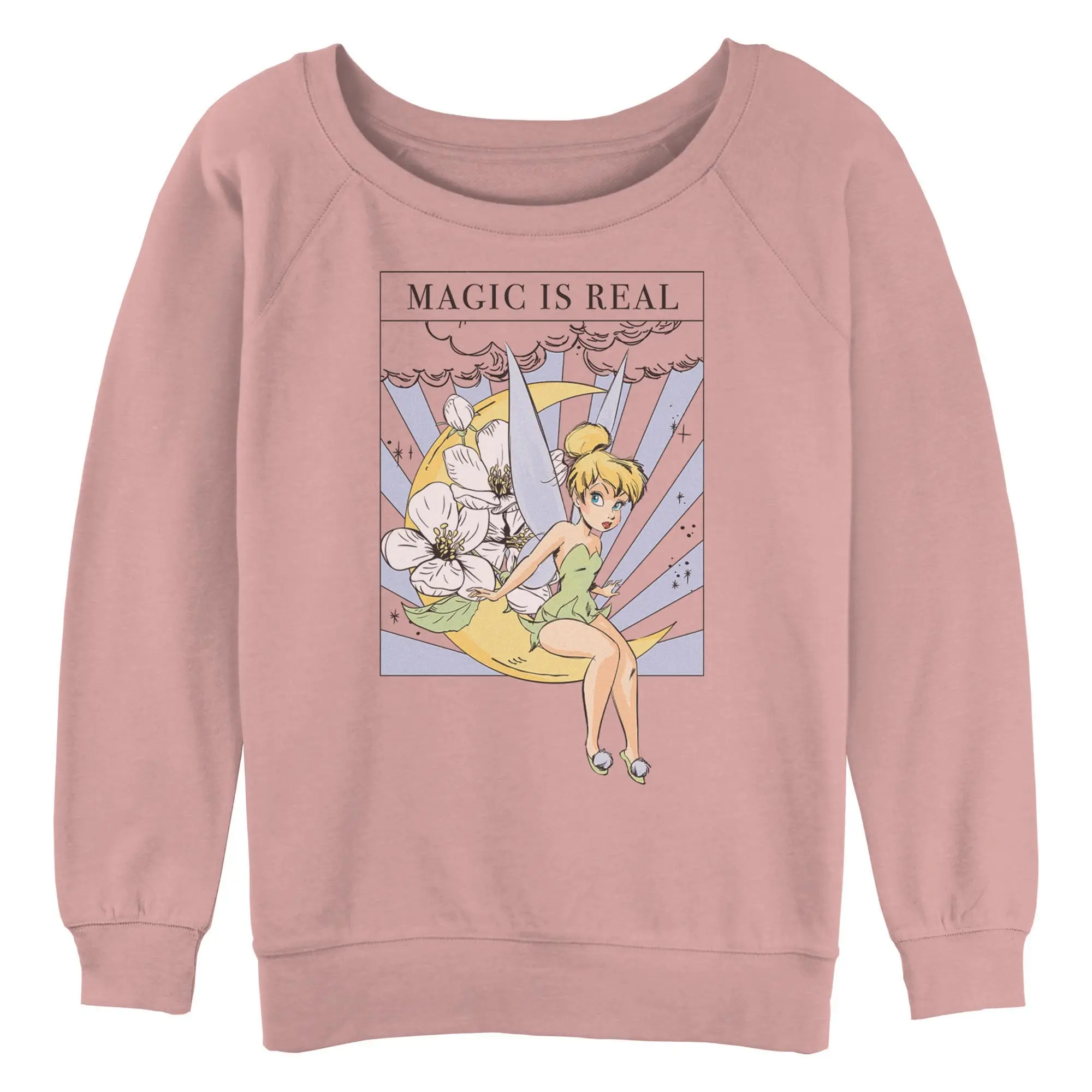 Junior's Peter Pan Tinker Bell Magic is Real Tarot Card Sweatshirt