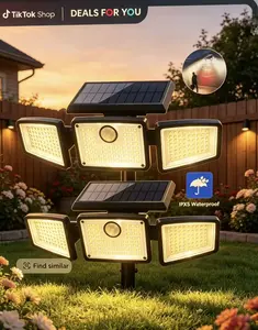 Outdoor Solar Wall Lamp 368 LED Beads Motion Sensor Light IP65 Waterproof 3 Lighting Modes For Home Garden Garage Pathway