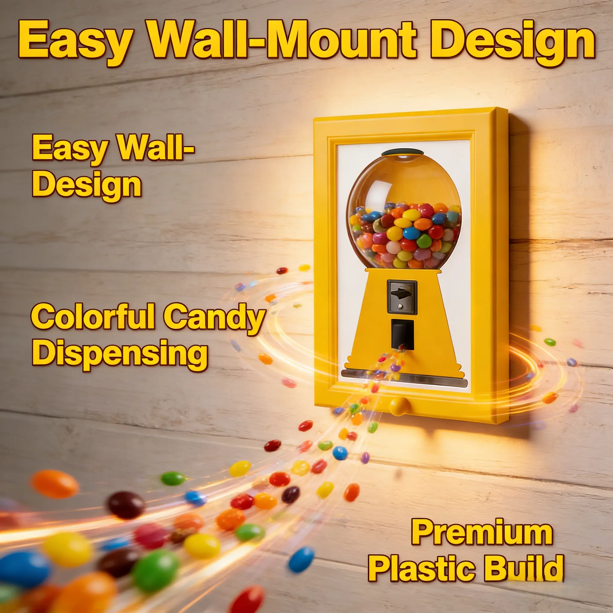 ABS Plastic Colorful Wall-Mount Candy Organiser - Easy Wall-Hang Design, Premium Build, Easy & Quick Access Storage, Home Decor Decoration, Holiday Hanging Holder for Pet Treats, Christmas Gift Home Supply