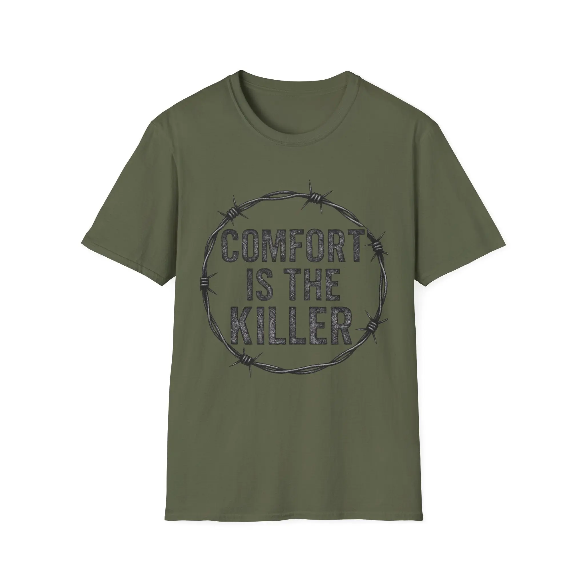 Comfort is the Killer Unisex Softstyle T-Shirt | Trendy Graphic Tee, Casual Wear, Gift for Him/Her, Fashionable Statement Top, [...]