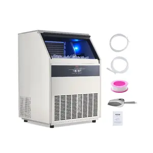 VEVOR Commercial Ice Maker Machine, 440lbs/24H Ice Maker Machine with 130lbs Storage Capacity, 160 Ice Cubes in 15 Minutes, LED Digital Display Freestanding Self-Cleaning for Bar Office Restaurant