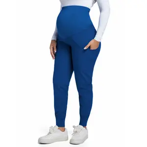 COZYSCRUBS Maternity Scrub Pants - Pregnancy Jogger Pants for Women Workwear with Stretch Belly Panel, 4 Pockets