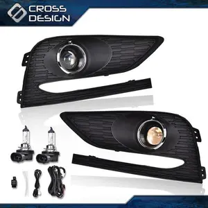 CROSSDESIGN FOG LIGHT BUMPER DRIVING PROJECTOR LAMPS FIT FOR 2016-2018 CHEVY CRUZE W/ BEZEL