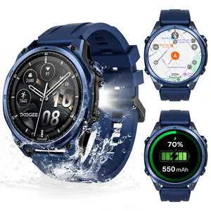DOOGEE Anywise W1 Pro Mens Smart Watch, 5ATM Dual-Band GPS Offline Maps,1.43'' Fitness Smartwatches for Android Phone/iPhone Compatible,170+ Sports Modes, Answer/Make Calls/12 Days Battery/2 Strap