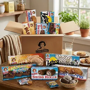 Little Debbie Variety Pack, Zebra Cakes, Cosmic Brownies, Honey Buns, Oatmeal Creme Pies, and Swiss Rolls (1 Box Each), 48 Piece Assortment