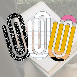 Jumbo Paperclip Bookmarks - Cute Teacher Bookmarks, Acrylic Bookmark, 4 x 2 x 0.04 Inches, Ideal for Book Lovers and Bookworms, bookish gift, Teacher