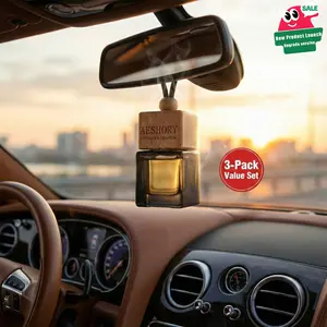 AESHORY 3-Pack Luxury Car Diffuser Set | Sandalwood, Teakwood, Cologne | Long-lasting Car Air Freshener
