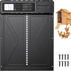 Automatic Chicken Coop Door Opener with Timer, Stainless Steel Anti-Theft Design, Battery Powered for Easy Entry for Chickens and Pets, for Chicken Coop Enclosure