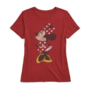 Women's Mickey & Friends Minnie Mouse Portrait Distressed T-Shirt