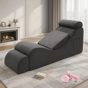 Winzoo Yoga Chair Lounge,  Headrest, Waist Pad, Ottoman, Perfect for Stretching, Massage, and Relaxation, Ergonomic Chaise Lounge Chair with Side Pocket,Used in Living Room, Bedroom