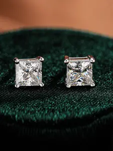 Ear Clip Earrings Without Piercing, Square Design for Men and Women, Elegant Zirconium Inlaid Accessories for Fashionable Style