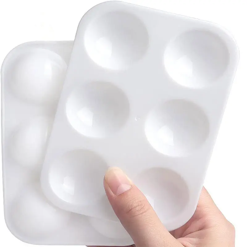 6-Hole Painting Palette, Plastic Palette, Art Painting Supplies for Watercolor Lovers & Children, Perfect Gift for Holidays