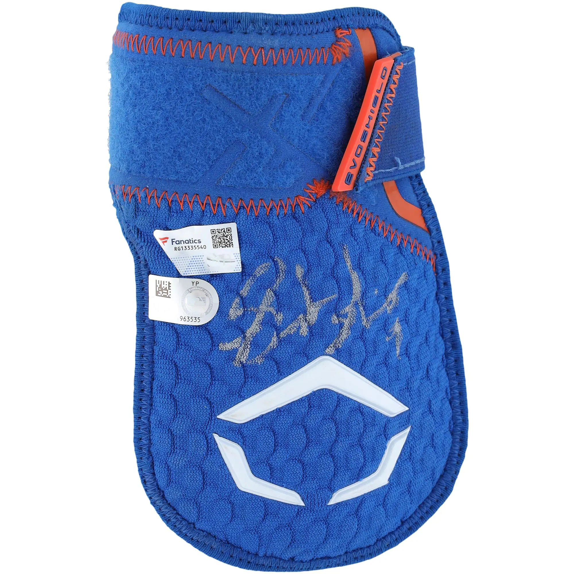 Brandon Nimmo New York Mets Autographed Game-Used Blue EvoShield Hand Guard from the 2023 MLB Season - Fanatics Authentic Certified