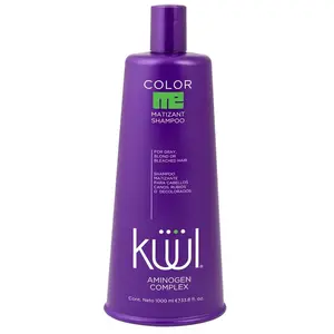 Kuul Matizant Purple Shampoo 33.8 oz (1L) for Blonde, Gray & Bleached Hair – Anti-Brass Toner with Amino-Gen (MATIZANTE CABELLOS CANOS RUBIOS O DECOLORADOS COLOR DEL LIQUIDO = MORADO) 1000ml