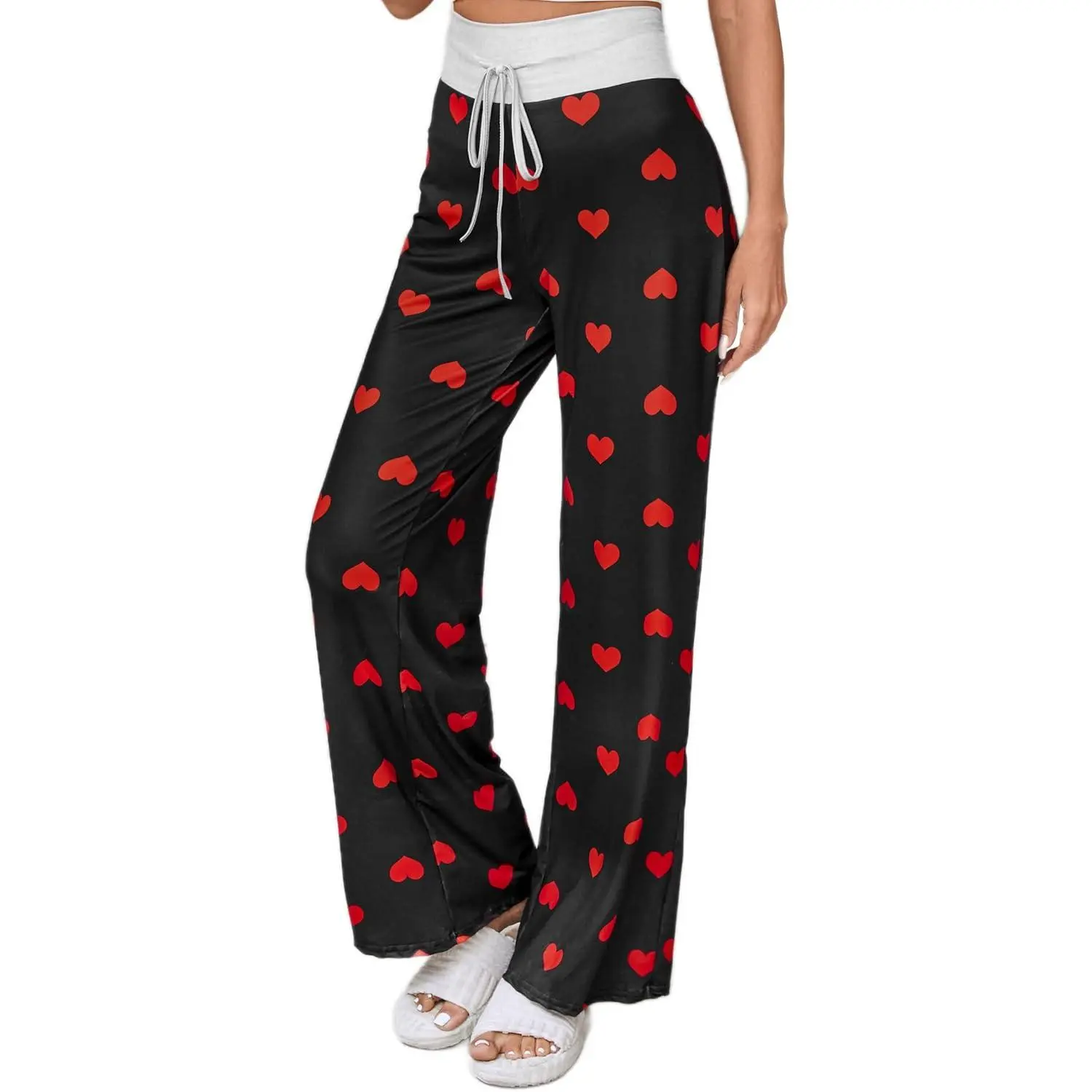 Women's Comfy Pajamas Drawstring Stretch Floral Print Long Wide Leg Lounge PantsGift Women's Comfy Pajamas Drawstring Stretch Floral Print Long Wide Leg Lounge PantsGift