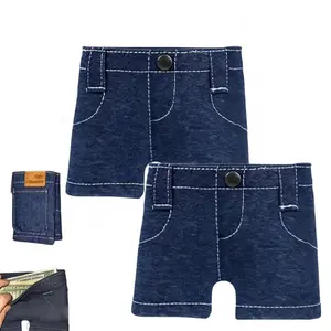 Mini Pocket Jeans Style Wallet, Fun Foldable Casual Card Holder with Card Slots, Suitable for Men and Women, Slim and Compact, Portable for Travel