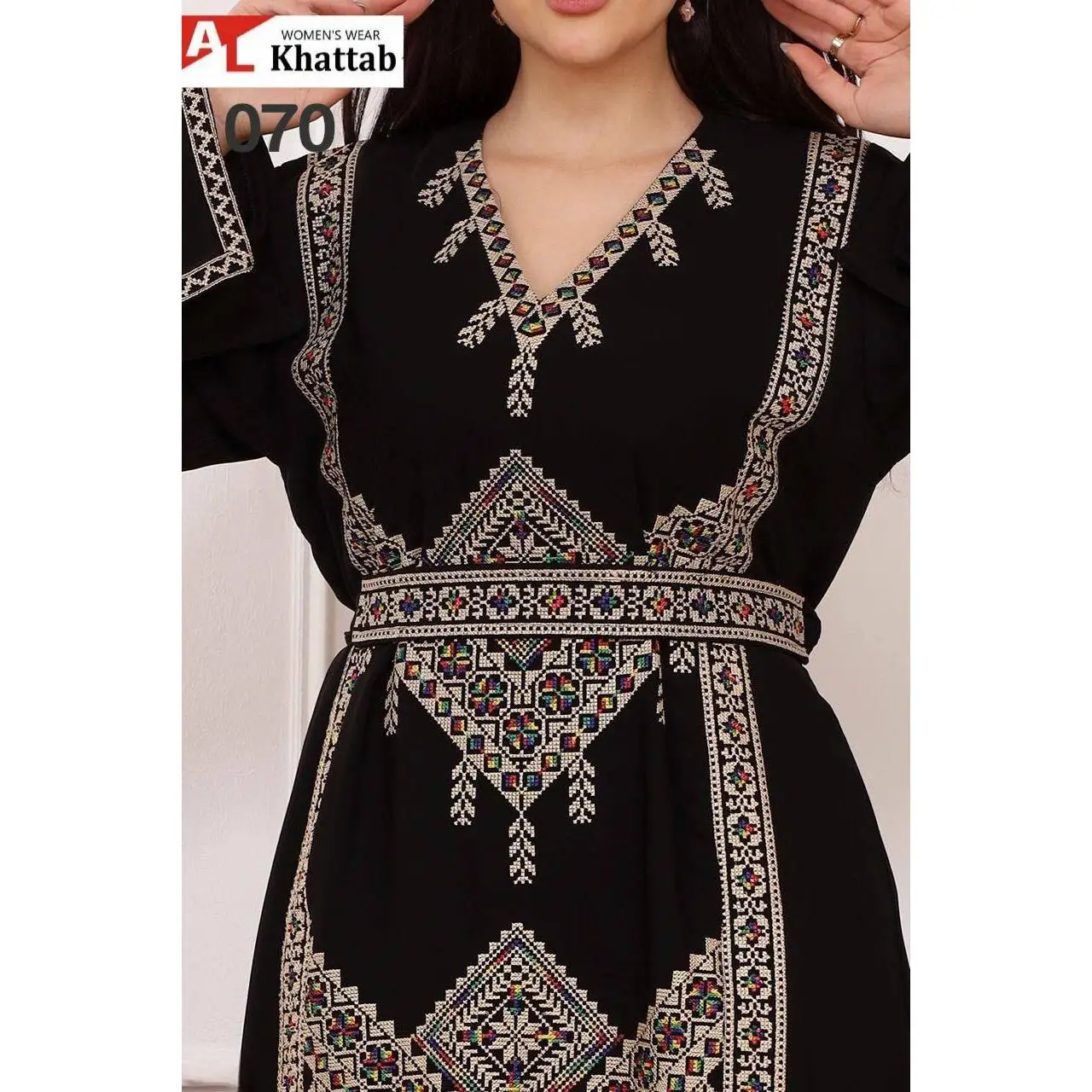 Embroidered Kaftans with V-neckline