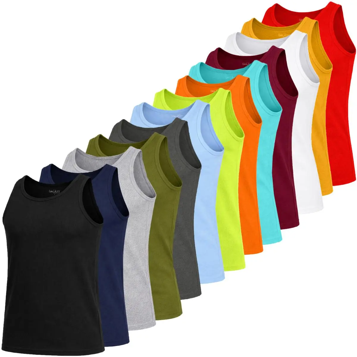 Men's 3-Pack Heavyweight Ribbed Tank Top (Sizes, M-2XL)