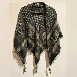 Black and olive keffiyeh – Handmade in Bethlehem