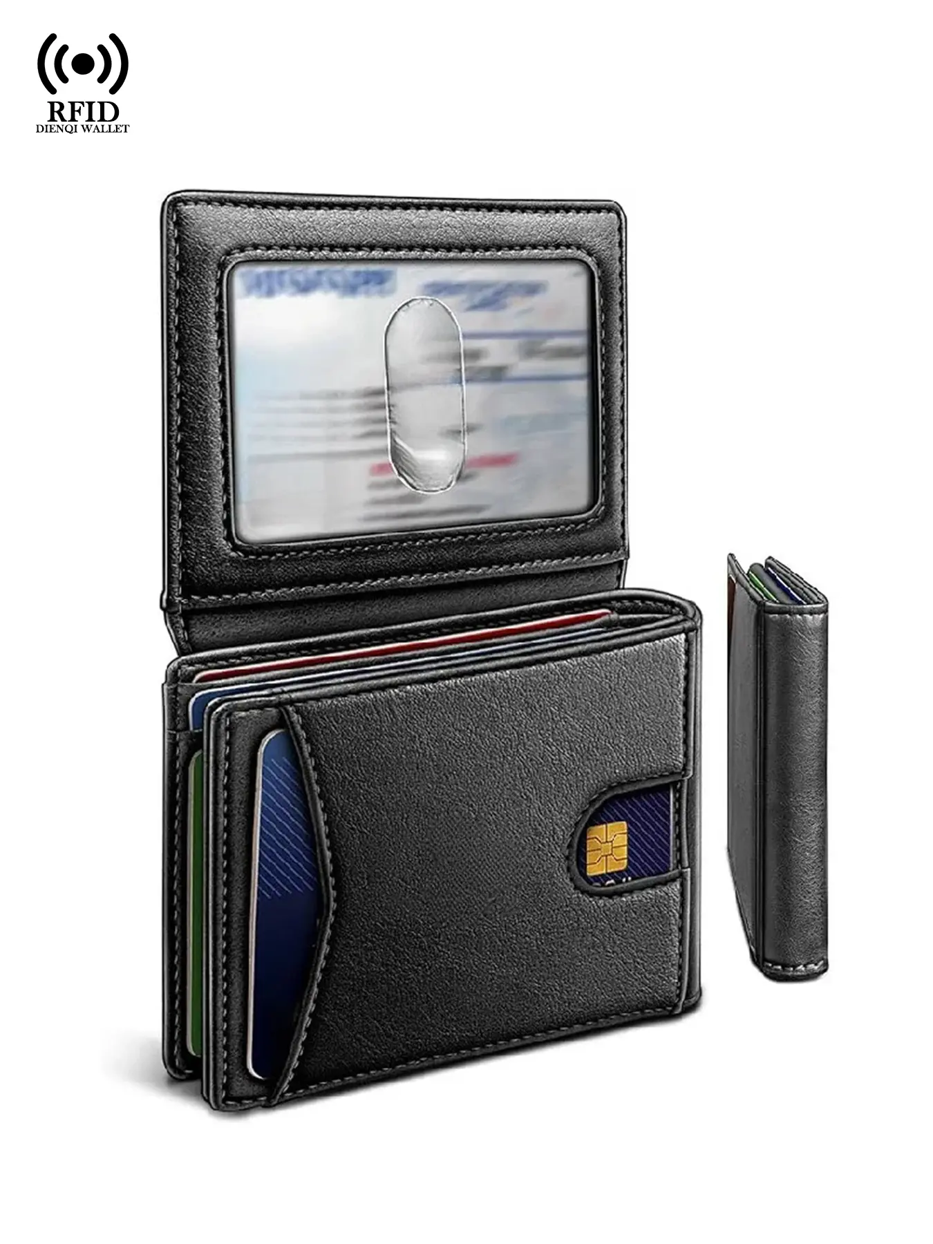 Rfid Men Wallets Bifold Credit Card Holder Leather Business Id Bank Card Case Money Bag Small Business Style Rfid Protected Wallet for Men, Gift for Boyfriend, Father, Husband, Business Minimalist Bifold