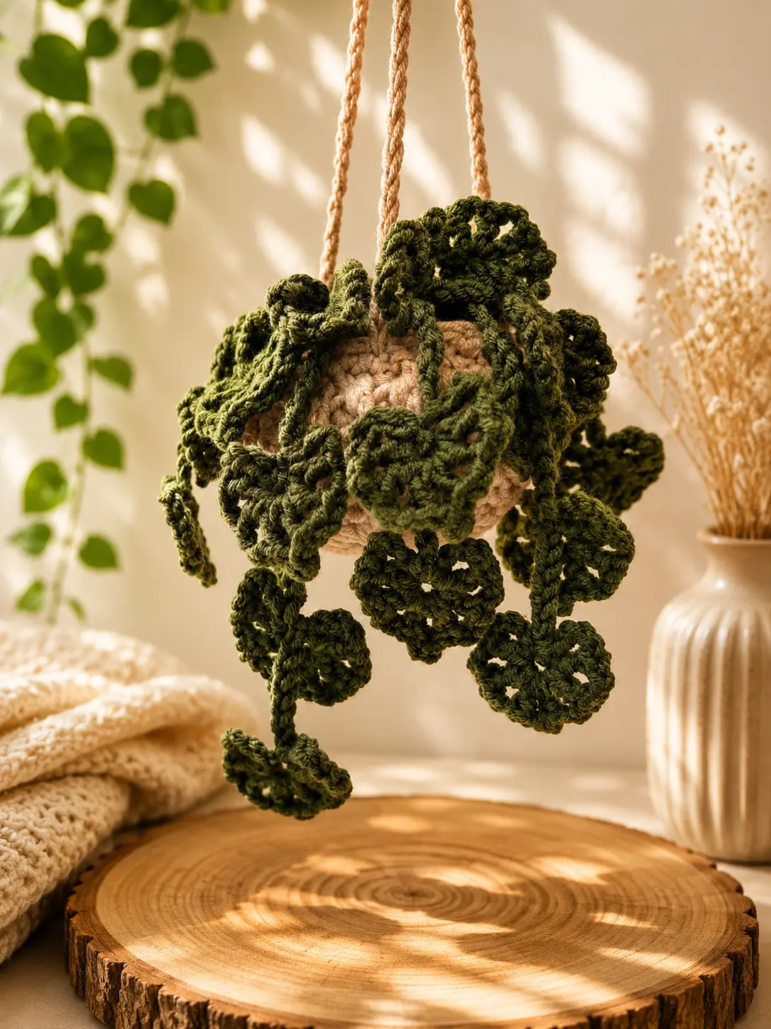 Crocheted Crystal Buddy Hanging Plant