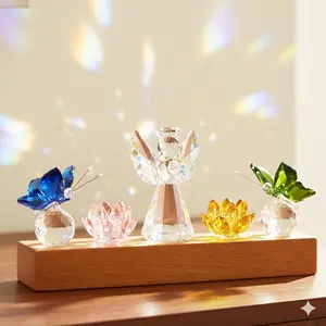 Crystal Angel Suncatcher & Night Light 2-in-1 Rainbow by Day Warm Glow by Night High-Quality Faceted Prisms for Bedroom Aesthetic Decor sun catcher