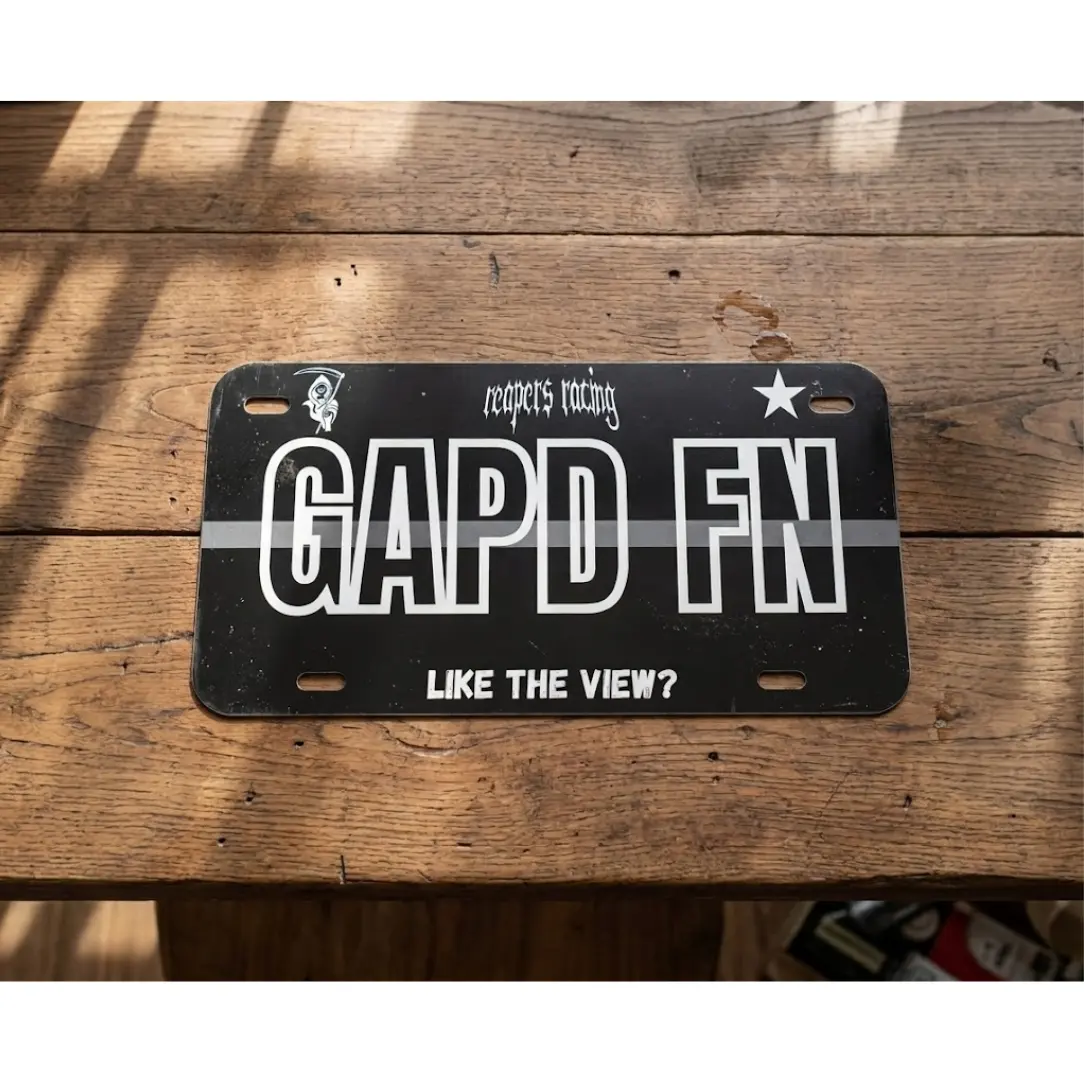 GAPD FN Custom Personalized License Plate - 29x14cm, 4-Hole Mount, No Bright Colors Metal Vehicle-Specific Automotive Car Plaque (Home Decor & Supplies Sign Accessory)