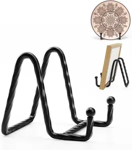 Picture Stands for Display 3 Pack 3 Inch Plate Stands for Display - Black Metal Decorative