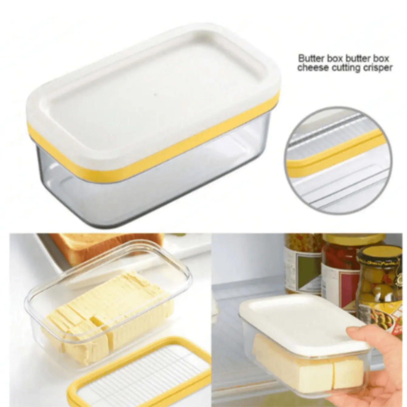 2-In-1 Butter Cutting Box Set, Includes Slicer & Lid Storage Container, Creative Design, Ideal Kitchen Accessory, Portable Camping Use