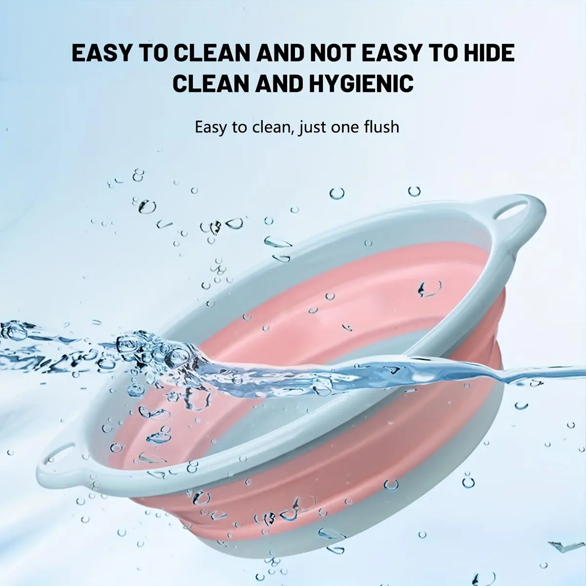 1pc A Foldable Plastic Face Washing Tub, Ideal For Students On The Move, In The Bathroom Or In University Residence, Basin Container Care