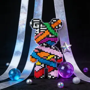 3D Puzzle Bear Decoration, Bookshelf Home Office Cabinet Decor, Party Living Room TV Stand Display, Ideal Housewarming Gift