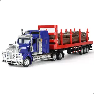 1:50 Scale Alloy American Logging Truck Model Toy, Diecast Metal Model, Die-Cast Metal with Articulated & Detachable Cab, Collector's Display Decor & Replica for Enthusiasts, Christmas and Birthday Gift for Men, Boys, Adult Collectors