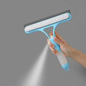 3 in 1 Window Cleaning Scraper, Window Squeegee, Squeegee Scrubber Spray, Easy To Clean Glass Scraper with Spray Bottle, Multi-function Window Cleaning Tool, Household Items