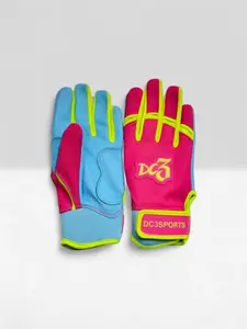 DC3 HYPERCHARGED Batting Gloves with Protective Case Double Stitching Palm Reinforcement Pads for Baseball Lovers