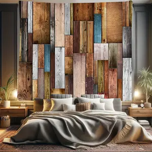 [Free Kit Vintage Wood Tapestry] Vintage Wood Grain Tapestry - Modern Tree Bark Wall Hanging for Living Room, Bedroom, Office Decor |   Includes Free Installation Kit |   Lightweight Polyester Peach Skin Fabric