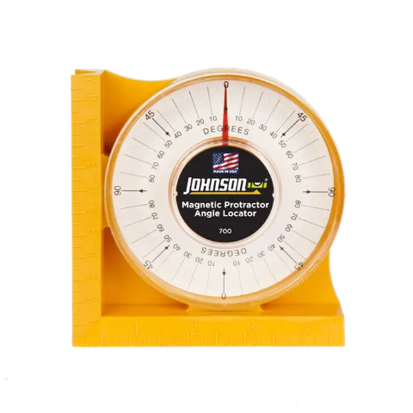 Johnson 212 MAIN 700 Magnetic Angle Locator Detector Scale - Portable Test Gauge Set with Strong Ceramic Magnet, High-Impact Molded Body, Accurate Angle Measurement, Inch and Metric Graduations, Ideal for Measuring Pipe and Conduit