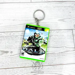 Halo: Combat Evolved Mini Game Case Keychain | Magnetic Opening Case wit Mini Disc