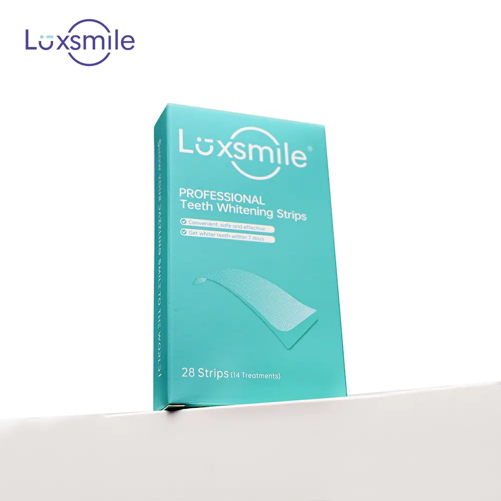 28 strips Luxsmile Professional Teeth Whitening Strips 28 strips 14 Treatments for Oral Cosmetic Care with Hydrogen Peroxide at Home Use 28 Strips