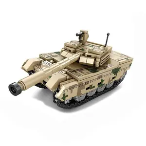 301pcs Vt-4 Tank Vehicle Building Blocks Toy, Moving Gun Tower, Adjustable Tracks, Educational Puzzle Toys for Kids
