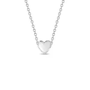 Dainty Puffed Heart 16" Kids / Girls / Teen Necklace - Sterling Silver
